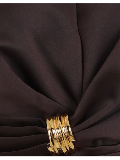 DUCHESSE SATIN DRESS ELISABETTA FRANCHI | AB87261E2644 cacao